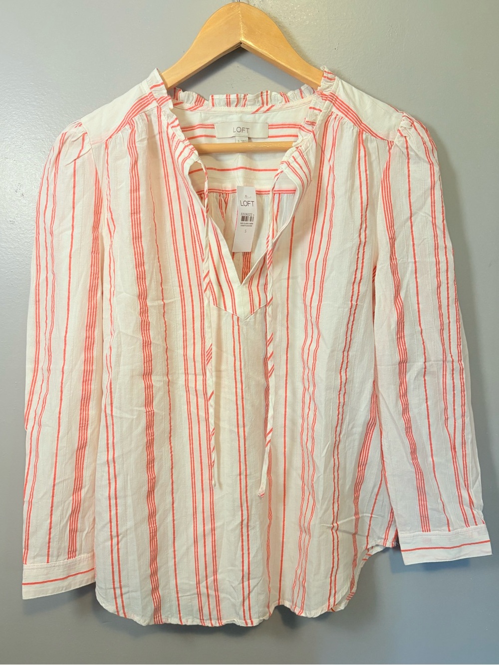 LOFT New 100% Cotton Pink Striped Top